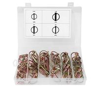 EVTSCAN 50pcs Lynch Pin Surtido Kit Pasador de seguridad anular de acero para remolque de tractor agrícola