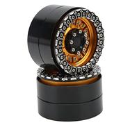 EVTSCAN Aloy RC Beadlock Wheel Hubs Rendimiento Mejorado de Oro Negro 2pcs Axial SCX10 1/10 RC 2.2 Pulgadas Castador de rastreadores