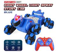 EVTSCAN Automóvil de Control Remoto, 2.4 g de sensación de Gestos Spray Vehicle Toy Electric Toy con música Ligera LED 3 baterías, Regalos de cumpleaños para niños y niñas, Azul (2 batería)