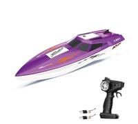 EVTSCAN Barco de Control Remoto eléctrico de Alta Velocidad potentes Motores duales para Adultos para niños, Mini lancha rápida con 2 baterías Recargables Azules (2 Battery)