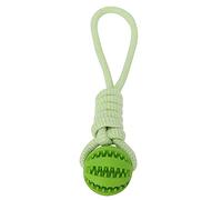 EVTSCAN Bola para Masticar Mascotas, Bola de dentición Limpia para Perros, Cuerda de algodón, Bola para Exteriores, Fugas para Perros, Juguetes para Masticar de Goma para dentición Limpia(Verde)