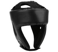 EVTSCAN Casco de Boxeo Casco de Boxeo Cuero de PU Protector de Cabeza Ajustable Sanda Kickboxing Entrenamiento Defensa MMA Headgear(M-Negro)