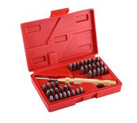 EVTSCAN DCT - Kit de herramientas de estampado de metal de 38 piezas, letras llamativas, estampado automático de números de letra, juego de sellos de metal, para plásticos y marcas de cuero