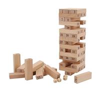 EVTSCAN Desktop 51pcs Bloques apilando Bloques de Madera de Juguete Tumble Tower Building Toy para niños Adultos