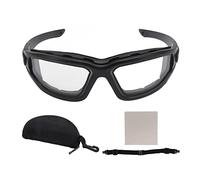 EVTSCAN GAFAS ANTINIEBLA A PRUEBA DE UV LENTES DE DOBLE CAPA PROTECCIÓN PARA LOS OJOS A PRUEBA DE RAYONES GAFAS DESMONTABLES CON CORREA (Transparent)