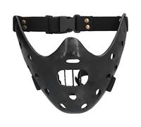 EVTSCAN Hannibal Lecter Mask Cosplay - Máscara de cordero ajustable de resina, Máscara de cosplay negra de media cara para fiestas de Carnaval de Halloween
