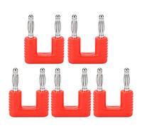 EVTSCAN J.20004 Conector Banana Doble Conector de 2 Vías para Equipos Electrónicos y Maquinaria Industrial 5 Piezas (Red)