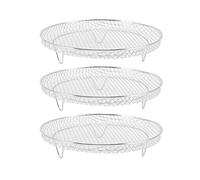EVTSCAN Juego de 3 estantes apilables para freidora de aire, acero inoxidable, apto para freidora de aire, deshidratador, olla a presión, apto para horno y lavavajillas, soporte para parrilla de freid