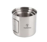 EVTSCAN Juego de 4 Tazas Plegables de Acero Inoxidable con Asas, Ideales para Camping, picnics, Senderismo, Pesca y Viajes.