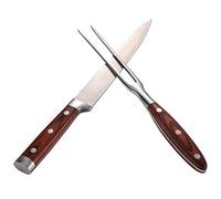 EVTSCAN Juego de cuchillo y tenedor para trinchar, cena de cocina asada de pavo y carne de barbacoa de acero inoxidable de primera calidad
