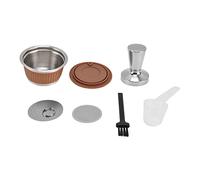 EVTSCAN Juego de filtros de cápsulas de café reutilizables - Juego de tamper de goteo de filtro recargable de acero inoxidable para Dolce Gusto(Café)