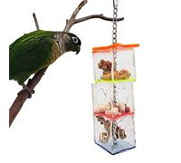 EVTSCAN Juguete de forrajeo Colgante de pájaro, Caja de forraje de Loro de pájaro Multicapa, Juguete de forrajeo de Regalo Colgante, Soporte de Comida de acrílico Transparente