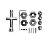 EVTSCAN Kit de Cubo hexadecimal de la Rueda de Aluminio de la aleación y la actualización Universal para el Auto arrma sentón 1/10 RC RC (Black)