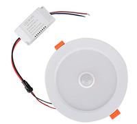 EVTSCAN Lámpara de Techo LED con Sensor de Movimiento, 12 W AC85-265V Lámpara de Techo LED Downlight Sensor de Cuerpo Humano Lámpara empotrada, para el hogar, Interior, Sala de Estar(Blanco cálido)