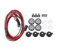 EVTSCAN Luz LED Universal con Pantalla de lámpara RC Castler Car 1/10 4 Light Bright White Light Square Accessory Negro 4 Juegos (Round)
