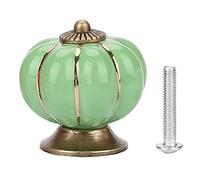 EVTSCAN Manijas de cerámica, perillas de calabaza, tirador de manija de estilo europeo para muebles de cajones de gabinetes de habitación(verde)