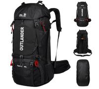 EVTSCAN Mochila de senderismo Mochila de viajes ligeros de campamento 60L Camping Cubierta de lluvia de comparación de zapatos puede colgar la bolsa de agua Pack Blue Black Pack para (Black)