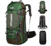 EVTSCAN Mochila de senderismo Mochila de viajes ligeros de campamento 60L Camping Cubierta de lluvia de comparación de zapatos puede colgar la bolsa de agua Pack Blue Black Pack para (Green)