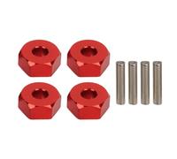 EVTSCAN RC Car 12 mm Hex Hex Wheel Monte Montaje de Aluminio Aleación Hex Adaptador de accionamiento Hex Reemplazo MJX 14210 16208 (Red)