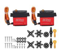 EVTSCAN Servo Digital de 20 kg High Full Metal Gear 25t Servo Arm 1:10 Escala RC Color Rojo
