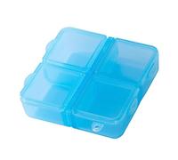 EVURU 1 pastillero portátil con 4 ranuras, almacenamiento de viaje, plegable, mini pastillero, dispensador de medicamentos, contenedor de embalaje, pastillero médico