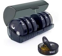 EVURU 7 Days Daily Pill Box for Medicine French Holder Drug Case Weekly Pill Organizer Tablet Container Waterproof Secret Compartments