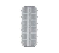 EVURU Caja de plástico transparente con 12 rejillas para abalorios, manualidades, joyas, pastillero desmontable, almacenamiento de aretes