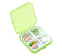 EVURU Pastillero de almacenamiento de medicamentos de doble fila, dispensador de tablas, organizador de medicamentos, color negro y blanco