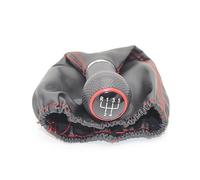EVURU Pomos de palanca de cambios, Fit For Seat Cordoba 1997 1998 1999 2000 2001 2002 Car-Styling 5 Speed Car Gear Stick Shift Knob With PU Leather Boot Red Line (Size : Schwarz)