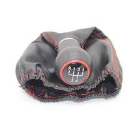 EVURU Pomos de palanca de cambios, Fit For Seat Ibiza 1996 1997 1998 1999 2000 2001 Car-Styling 5 Speed Car Gear Lever Stick Shift Knob With PU Leather Boot Red Line (Size : Grey)