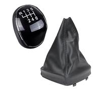 EVURU Pomos de palanca de cambios, Perilla de palanca de cambios de cuero de 6 velocidades, cubierta de maletero Gaitor for Ford Mondeo IV S-MAX C-MAX Transit Focus MK3 MK4 Kuga
