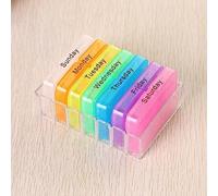 EVURU Portable 7 Days Medicine Medical Pill Box 28 Grids Weekly Pill Case Storage Box Travel Medicine Box Holder Tablet Organizer