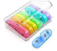 EVURU Weekly Tablet Storage Box Portable Travel Pill Box 7-day Aliquots 3 Times A Day 21-compartment Large Capacity Pill Box