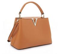 EVVE - Bolso pequeño para mujer, bolso clásico con asa superior, bolso cruzado moderno con correa para el hombro, Naranja