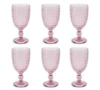 Evviva Company 5155 Juego de 6 Copas de Vino, Cristal, Rosa
