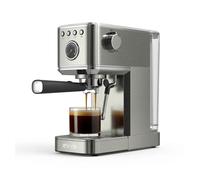 Evvo cafetera express intensa. 20 bares. cuerpo de acero. espressos y capuccinos. 1350w. doble salida. portafiltros. depósito de 1.5 l. calentamiento rápido