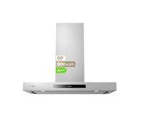 EVVO Campana Extractora CE32 60 cm Ancho Decorativa, Inox, Potencia 800 m³/h, Filtros de Aluminio y Carbón, Táctil y Gestual Inox