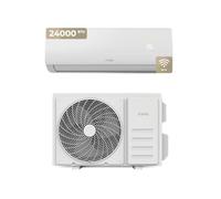 EVVO CLIMA Aire Acondicionado Slipt, Refrigeración y Calefacción, Hasta 45 m2, Inverter, Bomba de Calor, Mando a Distancia, Clase A++/A+, Deshumidificador, R32 (24.000 BTU)
