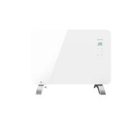 EVVO Convector C1000 Cristal Blanco - Calefactor Bajo Consumo 1.000W, Radiador Electrico Bajo Consumo, Calefactor Baño, Cristal Templado, Táctil, Wifi, Instalación Suelo/Pared, Google Home Alexa