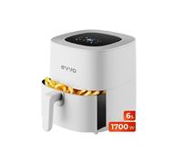 Evvo freidora aire sin aceite de 6l, 1700w, recipiente antiadhere