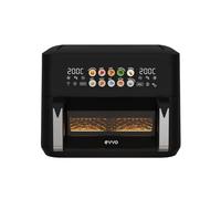 EVVO Freidora sin Aceite Tasty Fryer Advance DUO 10 L con Divisor 2x5 L | Doble Resistencia, Air Fryer Multifunción y Recetas Incluidas