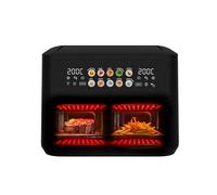 EVVO Tasty Fryer Advance DUO 10L Freidora de Aire sin Aceite con Divisor 2x5L, Doble Resistencia, Air Fryer Multifunción con Recetas