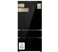 EVVO - Frigorífico francés F81 Glass Black de 493 L, Total No Frost y motor inverter, acabado cristal negro para cocina moderna