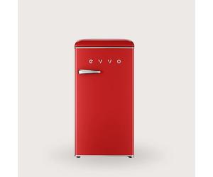 EVVO Frigorífico Mini F26 Retro, 95 litros, diseño vintage, bajo consumo, silencioso Verde Pastel