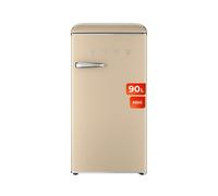 Evvo frigorífico mini f26 retro beige, 95 l, diseño vintage, bajo consumo, silencioso