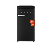 Evvo frigorífico mini f26 retro negro, 95 l, diseño vintage, bajo consumo, silencioso