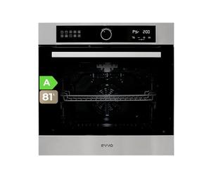 EVVO Horno Pirolitico 81 L de Capacidad, Función Pirólisis, 11 Programas, Temporizador, Display Digital, Control Táctil, Puerta Triple Acristalamiento, Modelo: H30 (Inox)