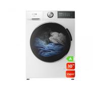 Evvo lavadora 10kg, vapor, bajo consumo, clase a, motor inverter,