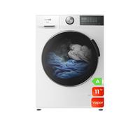 Evvo lavadora 11 kg carga frontal nova 11, 1350 rpm, clase energética a, motor inverter, tambor diamante eprotect, 14 programas, función vapor steam wash, smart load, lavado rápido 15', inicio diferid