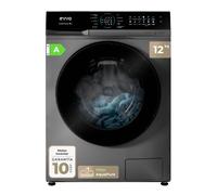Evvo lavadora 12 kg carga frontal supernova u12x, 1350 rpm, clase energética a, motor inverter, tambor diamante eprotect con filtro microfibras, 14 programas, función vapor steam wash, smart load, lav